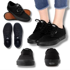 VANS Off The Wall Dohehy Women's Low Top All Black Canvas Sneakers